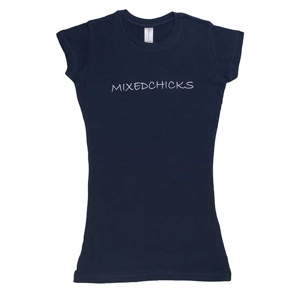 Mixed Chicks Women's T - "mixedchicks" - Navy w/ white letters